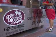 A cart belonging to Brothers Deli, a New York-style delicatessen in Minneapolis.