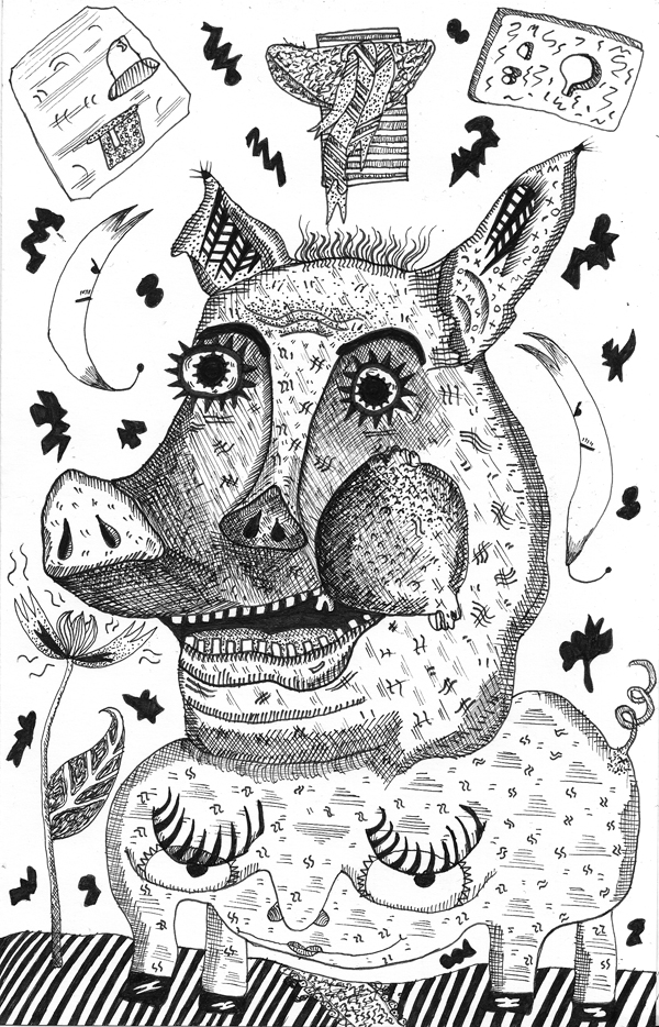 Illustration of a pig.