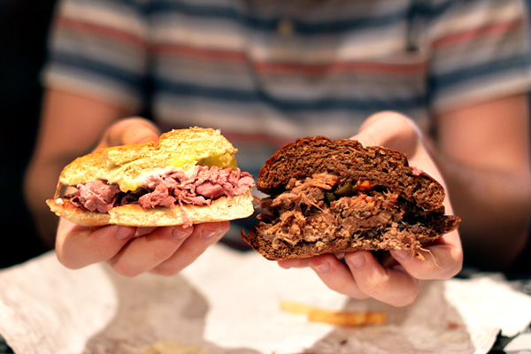 Maverick's roast beef and beef brisket sandwiches
