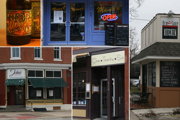 Collage of storefronts in Iowa City