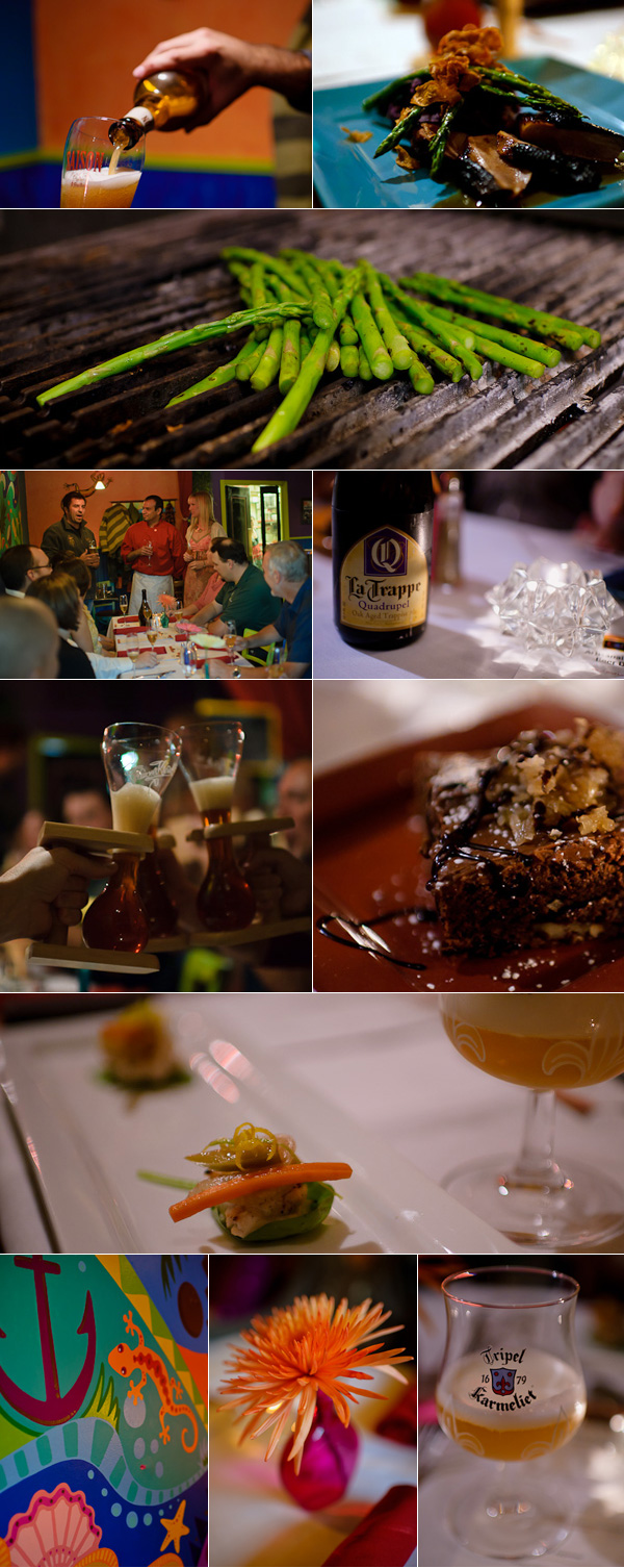 a collage from the Artisanal Imports beer dinner at Caribe in St. Paul
