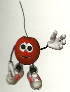 cherry mascot for Door Peninsula winery