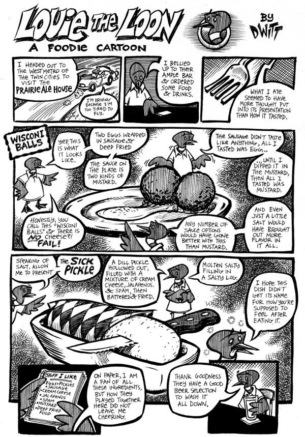Prairie Ale House - David Witt Louie the Loon cartoon