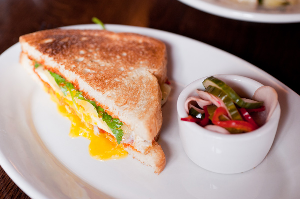 Harissa, Fontina, and Egg Sandwich at 112 Eatery