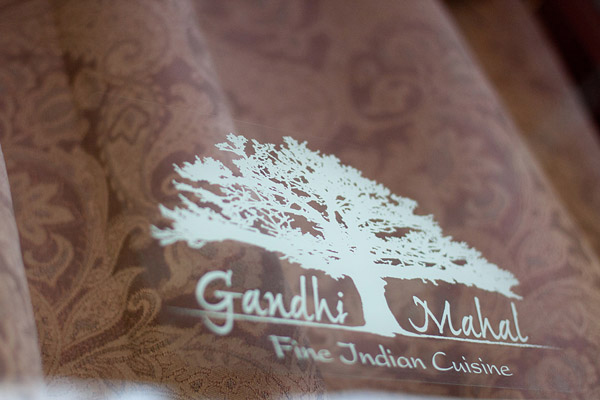 Gandhi Mahal's menu cover