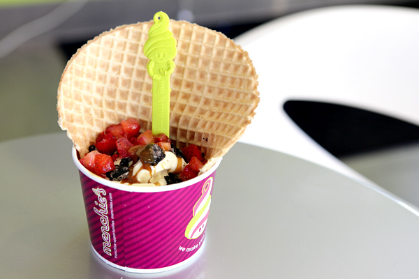 Menchie's waffle bowl frozen yogurt