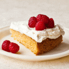 Almond Cake with Whipped Cream and Berries