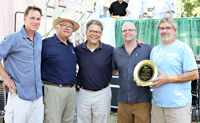 2013 Jon Radle Award Winner Dick Trotter with Dan Hunter, Doug Peterson, Senator Franken and JD Fratzke