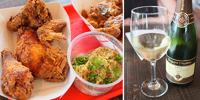 Together at last: fried chicken and champagne