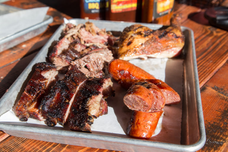 old-southern-bbq-southern-sampler-heavy-table